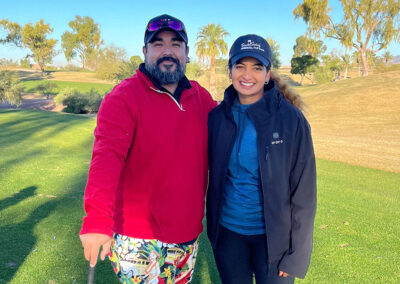 two players on golf course